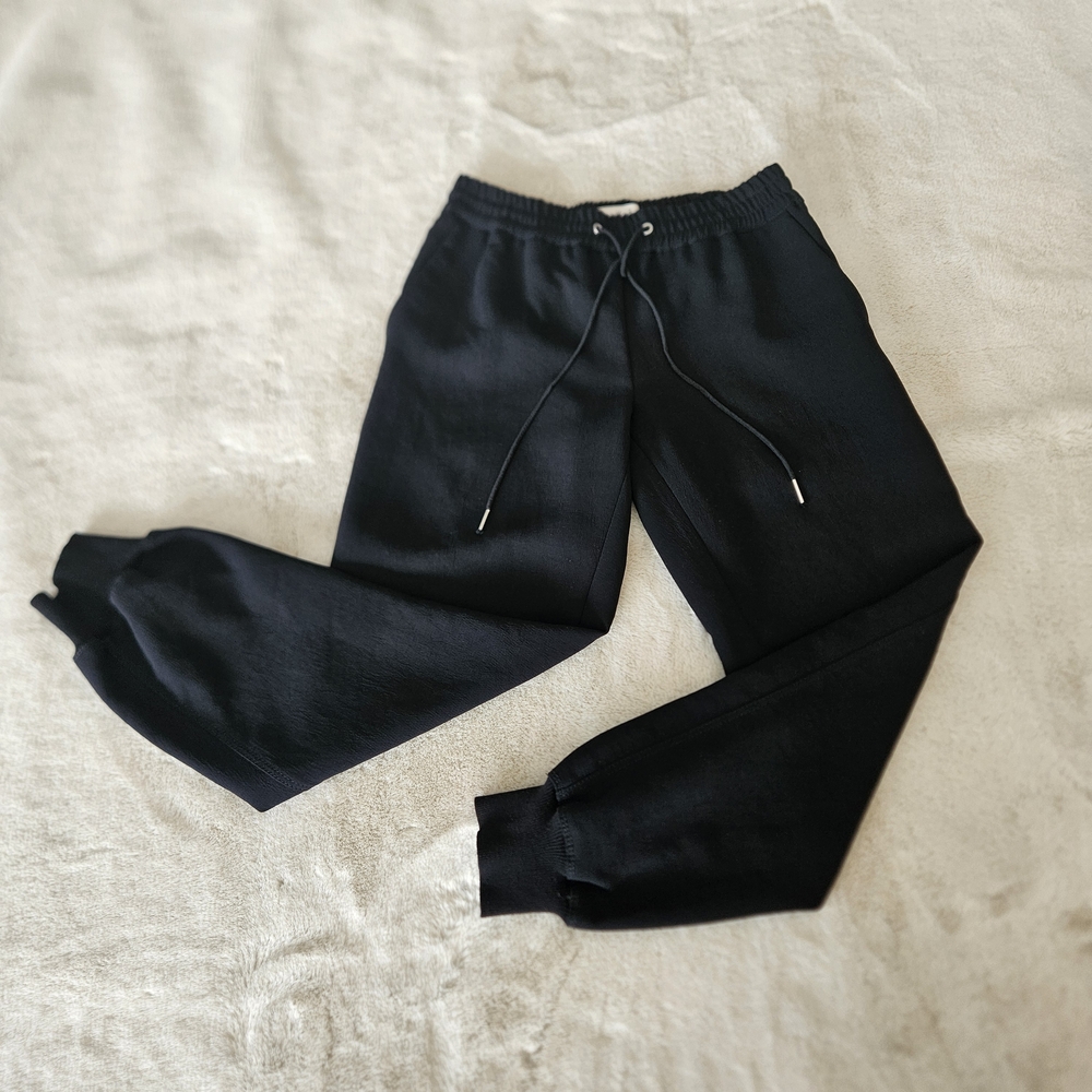 Wilfred Midnight Black Lounge Pants Black Joggers Workout Pants Xxs